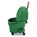 Rubbermaid Wavebrake 2.0 Bucket/Wringer Combos, 35 Qt, Down Press, Plastic, Green - RCPFG757888GRN