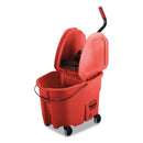 Rubbermaid Wavebrake 2.0 Bucket/Wringer Combos, 35 Qt, Down Press, Plastic, Red - RCPFG757888RED