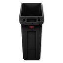 Rubbermaid Slim Jim Under-Counter Container, 13 Gal, Polyethylene, Black - RCP2026696