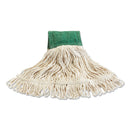 Rubbermaid Scrubbing Wet Mop, Cotton/Synthetic Blend, 15.75" X 6", White - RCP2036128