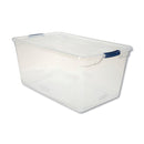 Rubbermaid Clever Store Basic Latch-Lid Container, 17 3/4W X 29D X 13 1/4H, 95Qt, Clear - UNXRMCC950001