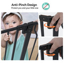 Adjustable Baby Gate with Cat Door - Black