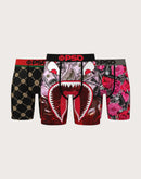 Psd Underwear Rich Ruby Boxer Briefs 3-Pack