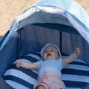 Baby Playpen with Anti-UV Canopy - Blue and White