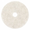 3M 19 in Non-Woven Natural/Polyester Fiber Round Burnishing Pad, 1500 to 3000 rpm, White, 5 PK - 3300