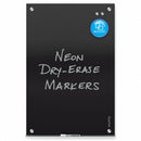 Quartet Gloss-Finish Glass Dry Erase Board, Wall Mounted, 24"H x 36"W, Black - G3624B