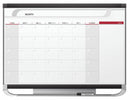 Quartet Gloss-Finish Melamine Calendar Planning Board, Wall Mounted, 36"H x 48"W, White/Gray/Red - CP43P2