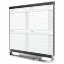 Quartet Gloss-Finish Melamine Calendar Planning Board, Wall Mounted, 24"H x 36"W, White/Gray/Red - 4MCP23P2