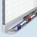 Quartet Gloss-Finish Melamine Calendar Planning Board, Wall Mounted, 24"H x 36"W, White/Gray/Red - 4MCP23P2