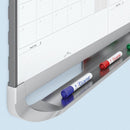 Quartet Gloss-Finish Melamine Calendar Planning Board, Wall Mounted, 24"H x 36"W, White/Gray - CMP32P2