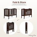 Full-Size 2-in-1 Folding Baby Crib - Espresso