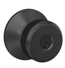 Schlage F51ABOW622 Knob Lock, Matte, Black
