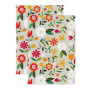 MU Kitchen 2pk Cotton Designer Retro Floral Kitchen Towels