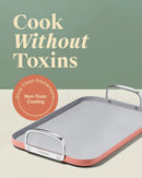 11.73" Nonstick Square Double Burner Crepe Pan - Perracotta
