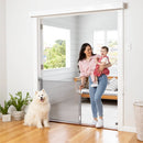 Perma Child Safety 71 In. Wide X 33 In. Tall Gray Retractable Baby Gate