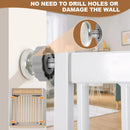 Extra Tall Cat Gate for Doorway - White