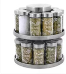 Revolving Spice Rack with Integrated Tool Caddy