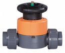 Georg Fischer 7 3/64 in Socket x Socket 2-Way Diaphragm Valve, 127 Coefficient of Volume, EPDM - 161514614