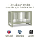 Nantucket 3-in-1 Convertible Crib with Toddler Bed Conversion Kit - French Sage