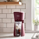 Iced Coffee Maker with Reusable Tumbler and Coffee Filter - Burgundy: Brews Iced Coffee, 22 oz Capacity