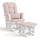Tuscany Infant Nursery Glider & Ottoman - White with Pink Swirl