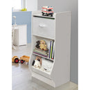 Upright Storage Nook With Reversible Basket - White