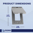 Sigma Engineered Solutions Rectangle Die-Cast Metal 1 gang 4.57 in. H X 2.83 in. W Vertical GFCI Cov