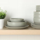 Double Bowl Stoneware Dinnerware Set - Sage Green