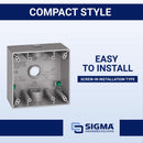 Sigma Engineered Solutions New Work 31 cu in Square Metallic 2 gang Weatherproof Box Gray