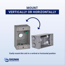 Sigma Engineered Solutions New Work 18.3 cu in Rectangle Metallic 1 gang Weatherproof Box Gray