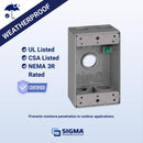 Sigma Engineered Solutions New Work 18.3 cu in Rectangle Metallic 1 gang Weatherproof Box Gray