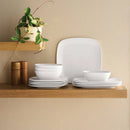 12pc New Porcelain Square Coupe Dinnerware Set - Threshold™
