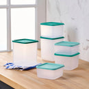 12pc Square Stacking Food Storage Containers with Lids - Green: Dishwasher-Safe, Airtight, Polypropylene