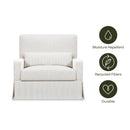 Crawford Chair and a Half Pillowback Swivel Glider - Fog Chatham Stripe Performance Eco-Weave