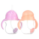 Click Lock Any Angle Weighted Straw Trainer Cup, 7 Ounce, Pink/Purple, 2 Pack
