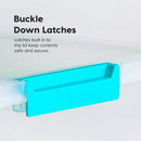Plastic Storage Bins with Lids - Clear/Seafoam Blue - 3 Pack