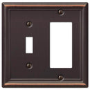 Amerelle Chelsea Aged Bronze 2 gang Stamped Steel Decorator/Toggle Wall Plate 1 pk