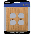 Amerelle Contemporary Light Brown 2 gang Oak Wood Duplex Wall Plate 1 pk