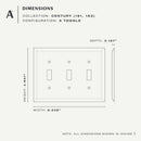 Amerelle Chelsea Aged Bronze 3 gang Stamped Steel Toggle Wall Plate 1 pk