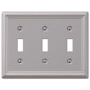 Amerelle Chelsea Brushed Nickel 3 gang Stamped Steel Toggle Wall Plate 1 pk