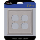 Amerelle Metro Brushed Nickel 2 gang Die-Cast Metal Duplex Wall Plate 1 pk