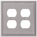 Amerelle Metro Brushed Nickel 2 gang Die-Cast Metal Duplex Wall Plate 1 pk