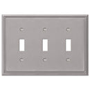 Amerelle Metro Brushed Nickel 3 gang Die-Cast Metal Toggle Wall Plate 1 pk