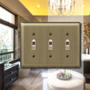 Amerelle Devon Brushed Brass 3 gang Stamped Steel Toggle Wall Plate 1 pk