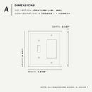 Amerelle Century Polished Brass 2 gang Stamped Steel Decorator/Toggle Wall Plate 1 pk