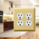 Amerelle Century Polished Brass 2 gang Stamped Steel Duplex Wall Plate 1 pk