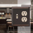 Amerelle Century Aged Bronze 2 gang Stamped Steel Toggle Wall Plate 1 pk