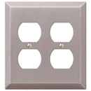 Amerelle Century Brushed Nickel 2 gang Stamped Steel Duplex Wall Plate 1 pk