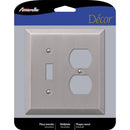 Amerelle Century Brushed Nickel 2 gang Stamped Steel Duplex/Toggle Wall Plate 1 pk
