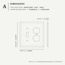 Amerelle Century Brushed Nickel 2 gang Stamped Steel Duplex/Toggle Wall Plate 1 pk